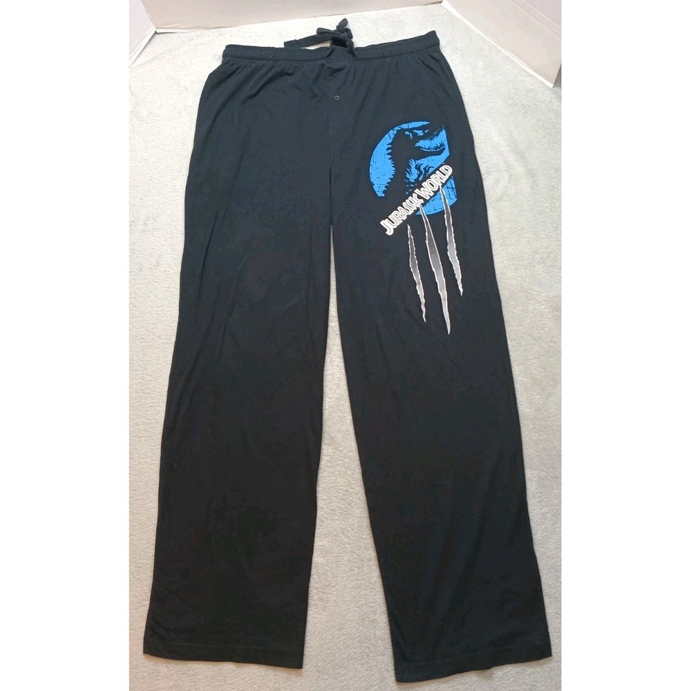 Jurassic World Graphic Black Men's Size Large Sweatpants Drawstring 32" Waist.